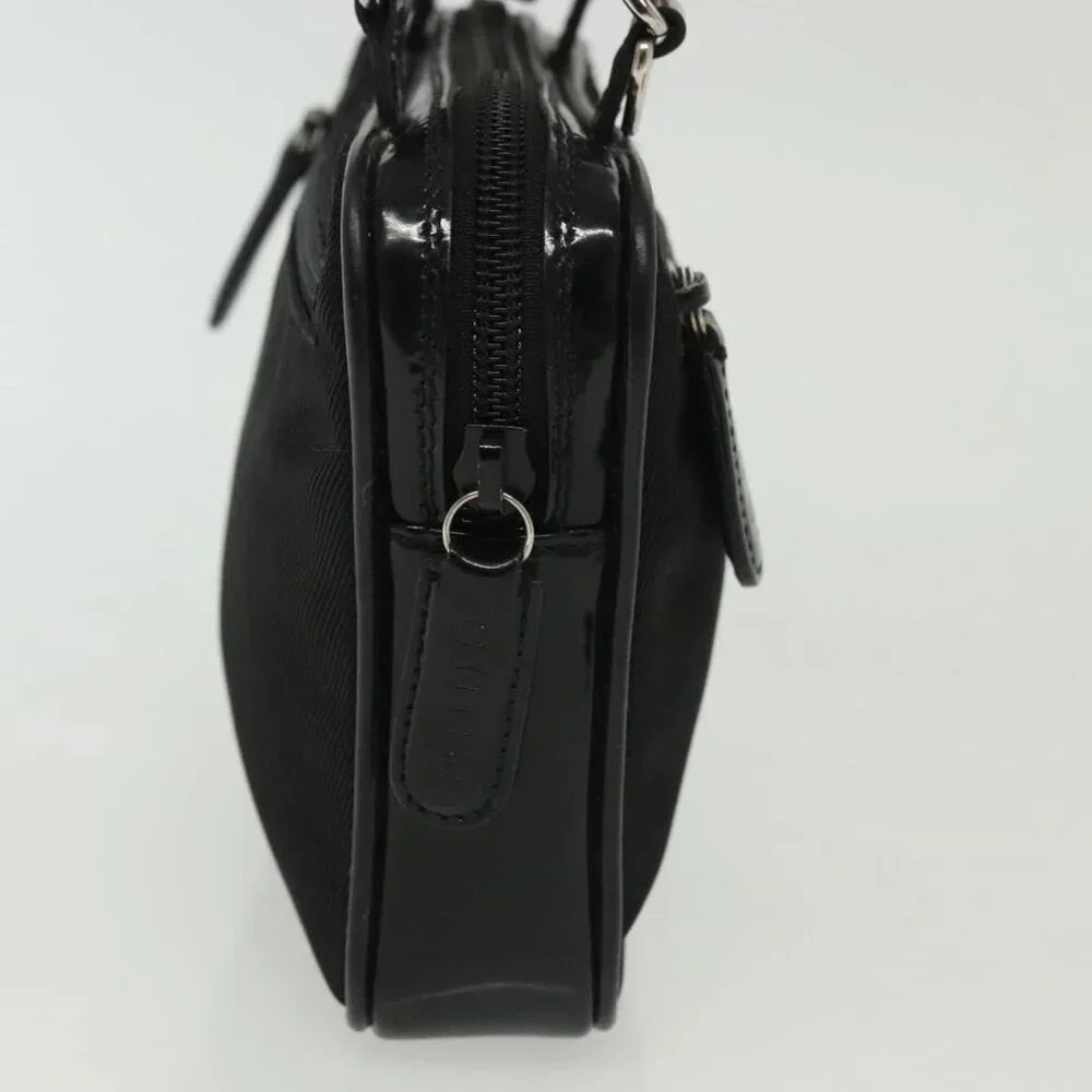 GUCCI Bamboo Hand Bag Nylon 2way Black Silver 007 2040 0275 Auth 141697 - Picture 6 of 16